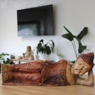 Hand Carved Buddha Statue - 50cm - Sleeping