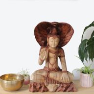Hand Carved Statue - 50cm Shiva with Cobra