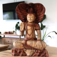 Hand Carved Statue - 50cm Shiva with Cobra