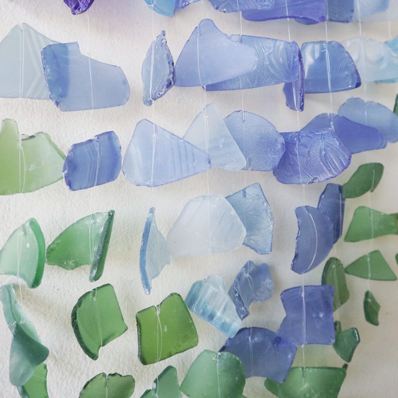 Recycled Glass Wind Chime - Blue & Green