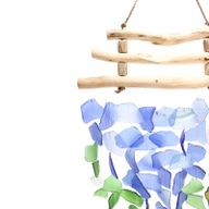 Recycled Glass Wind Chime - Blue & Green