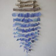 Recycled Glass Wind Chime - All Blues