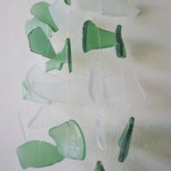 Recycled Glass & Copis Wind Chime - Green & White