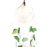 Recycled Glass & Copis Wind Chime - Green & White