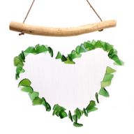 Recycled Glass Wind Chime - Green Heart