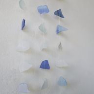 Recycled Glass Wind Chime - Blue & White