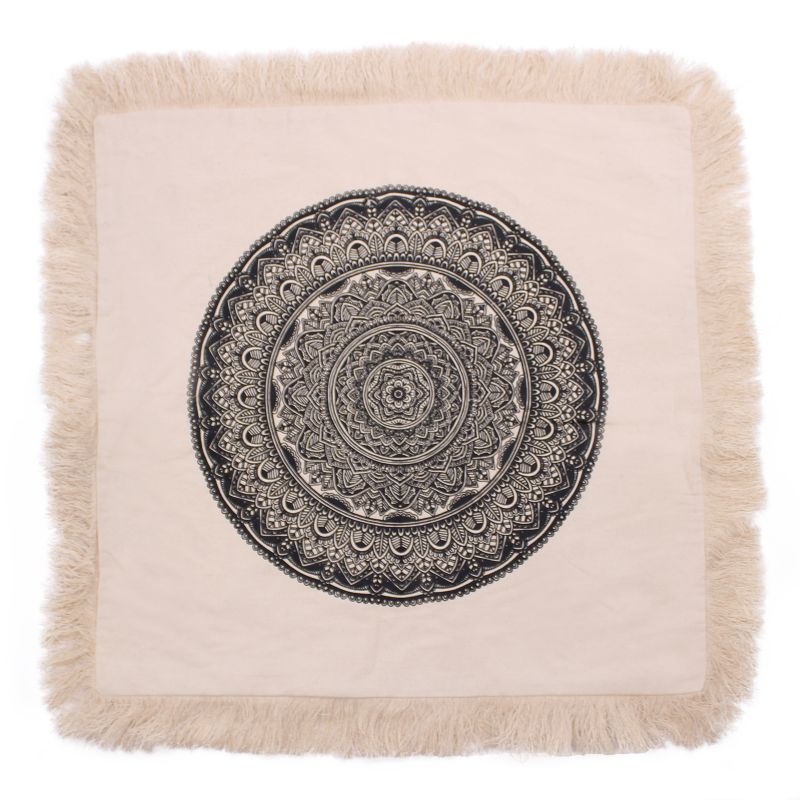 Traditional Mandala Cushion Covers - 60x60cm - Black