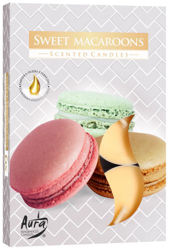 Set of 6 Scented Tealights - Sweet Macaroons