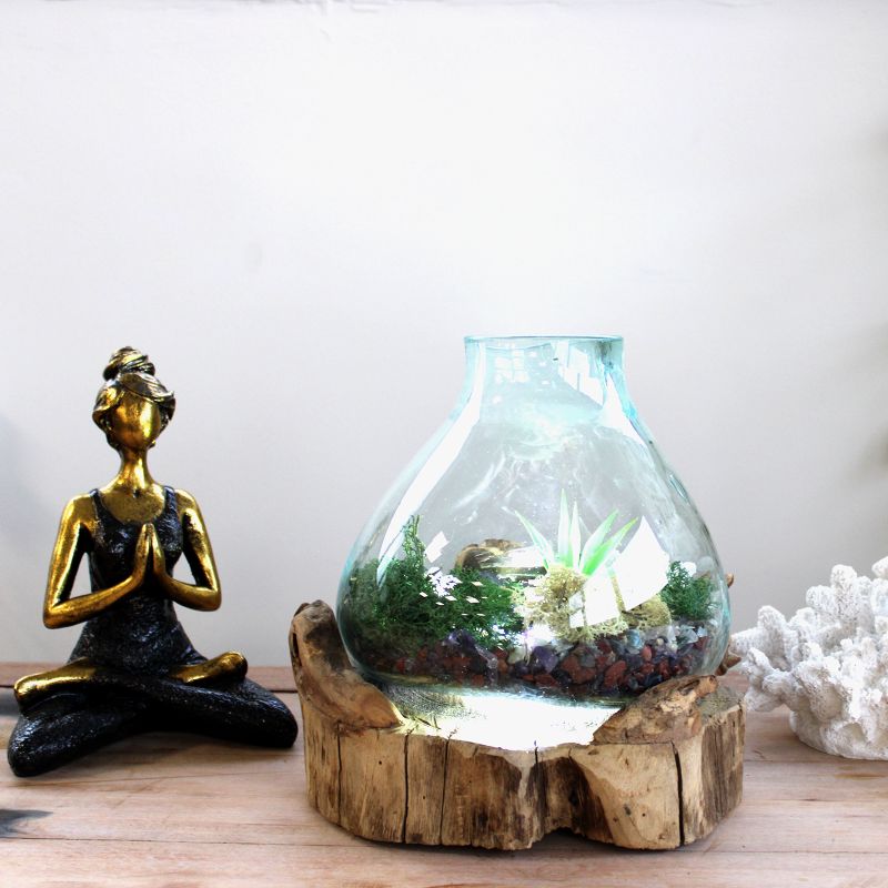 Molten Glass Large Fish Tank 3.7 litre (with light cavity)- 30cm (UK Plug)