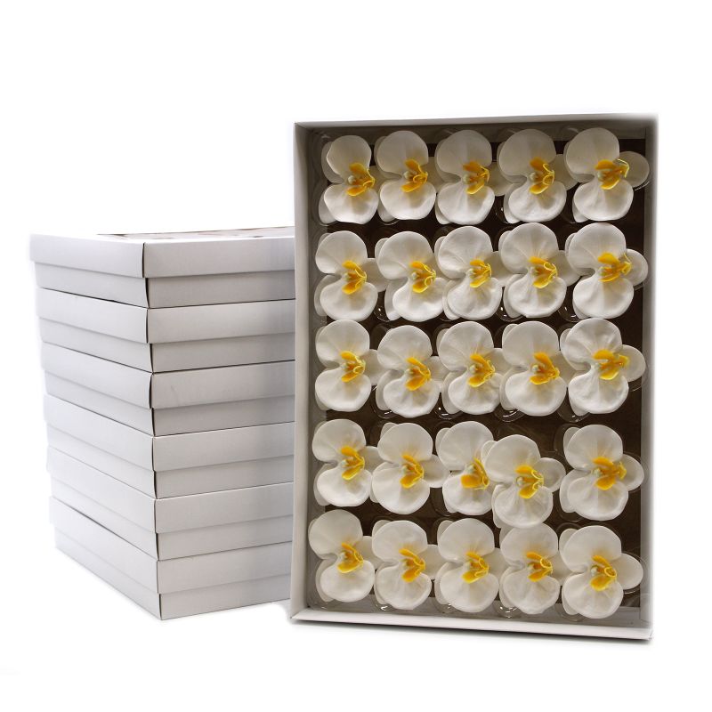 Craft Soap Flower - Orchid - White