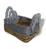 Banana Leaf & Abu-Abu Raffia Square Basket- Set of 3