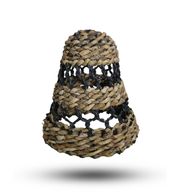Set of 3 Sizes Natural Banana Leaf & Hitam Raffia Lamp Shades