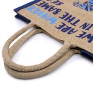 Printed Jute Bag - We are Waves - Grey, Blue and Natural