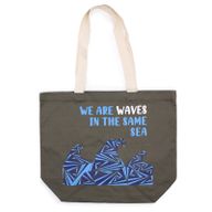 Printed Cotton Bag - We are Waves - Grey, Blue and Natural