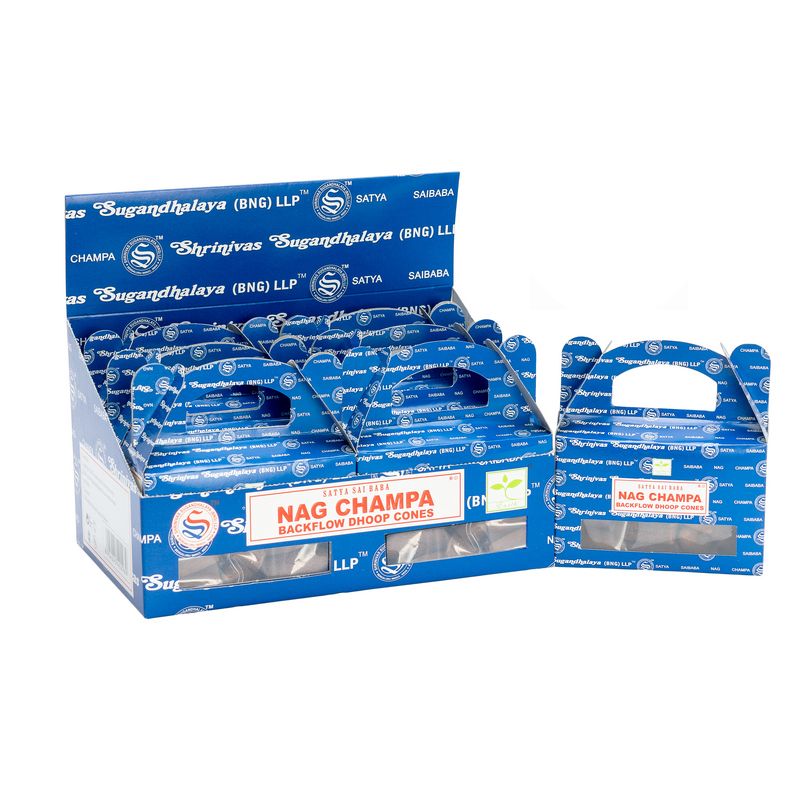 Box of 24 pcs Satya Nagchampa Backflow Dhoop Cones