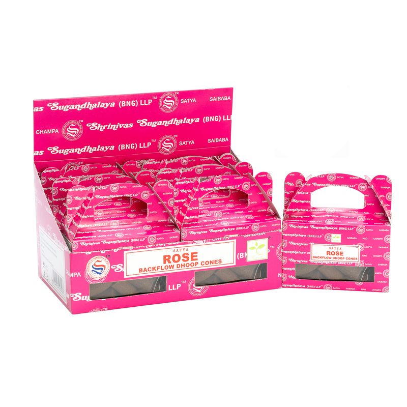 Box of 24 pcs Satya Rose  Backflow Dhoop Cone