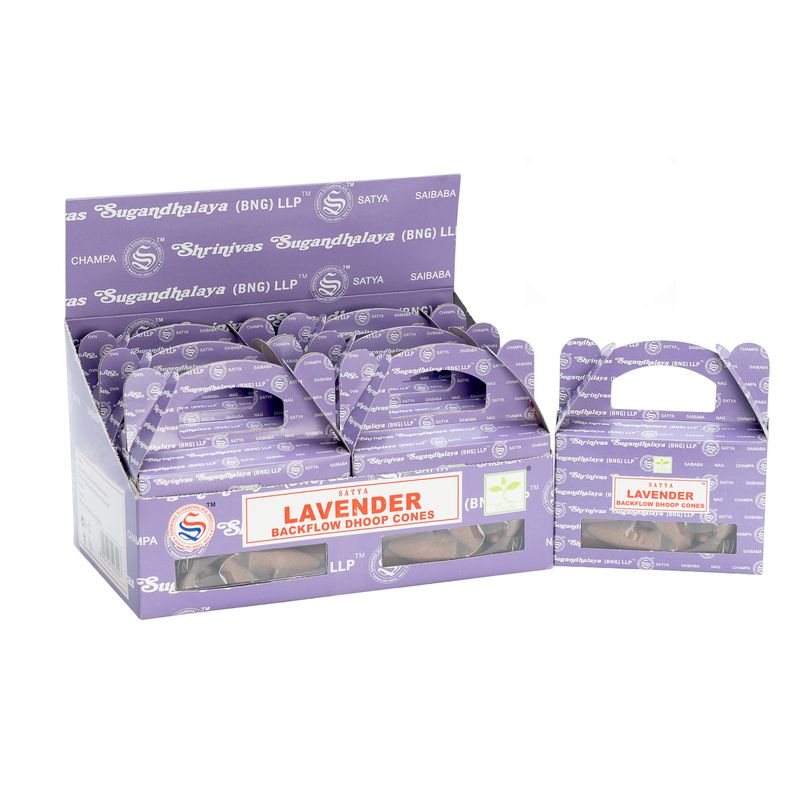 Box of 24 pcs Satya Lavender Backflow Dhoop Cone
