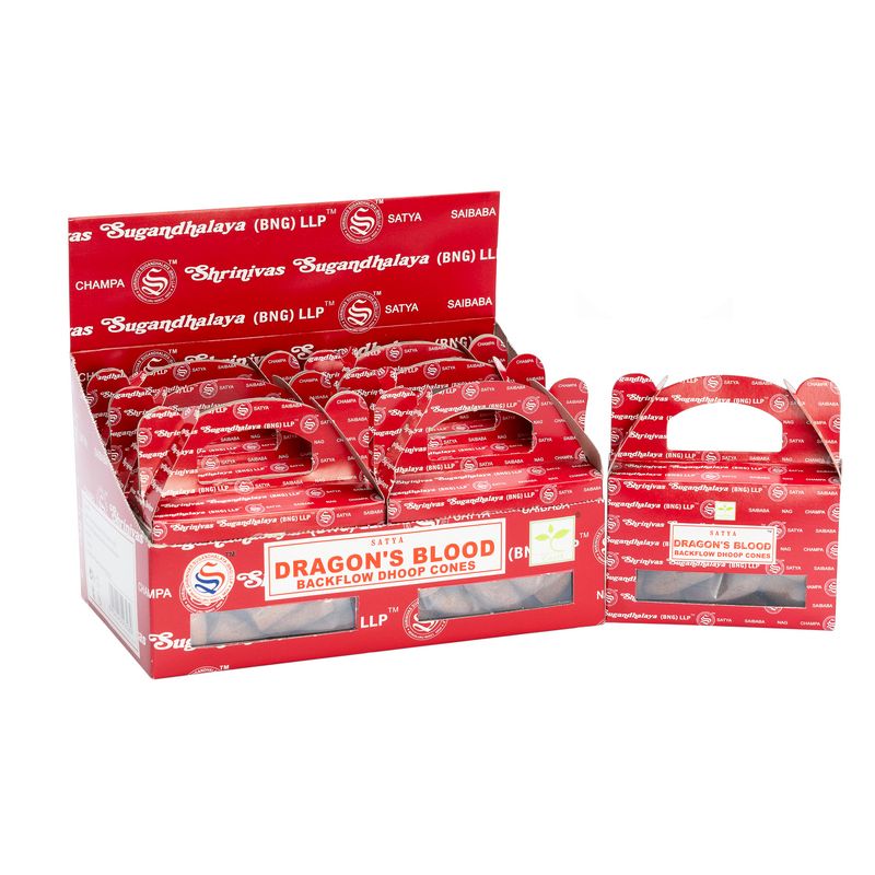 Box of 24 pcs Satya Dragon's Blood Backflow Dhoop Cone