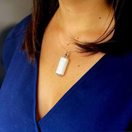 Selenite Obelix Pendant