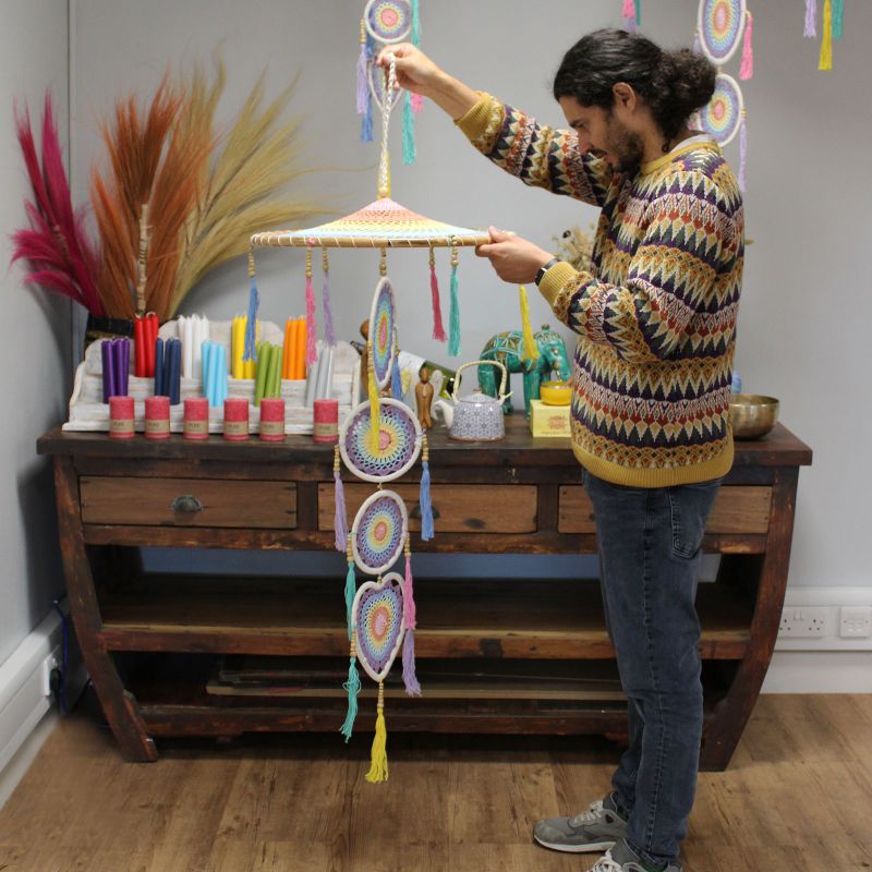 Extra Large Drama Dreamcatcher - Pastel Rainbow