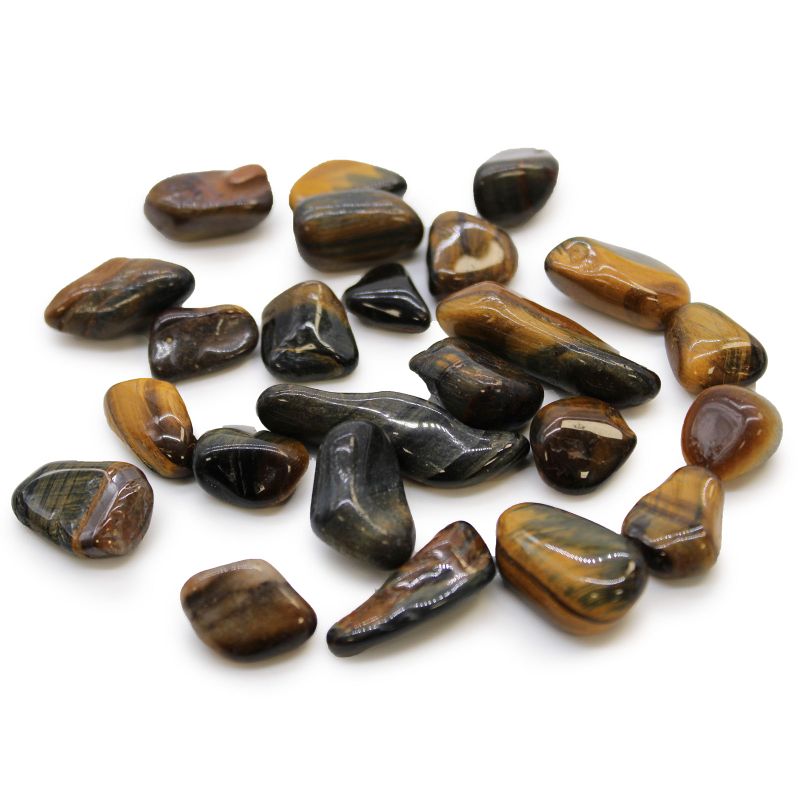 Small African Tumble Stones - Tigers Eye - Variegated