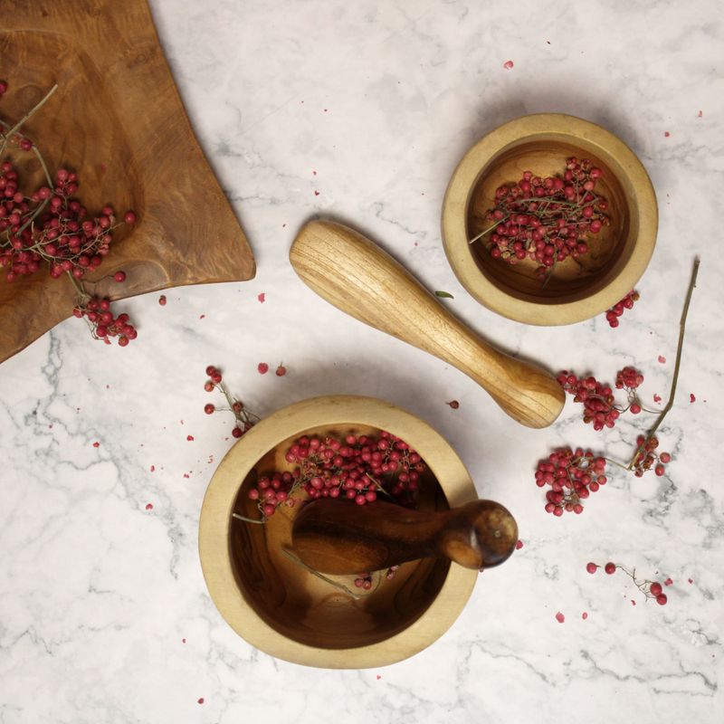 Ergo Teak Pestle & Mortar Small