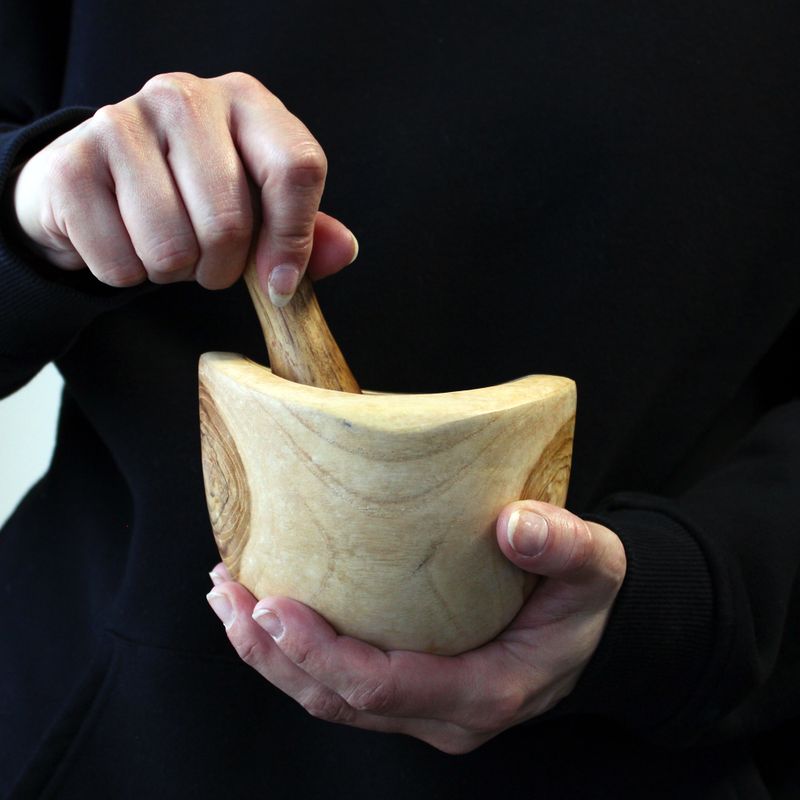 Ergo Teak Pestle & Mortar Med