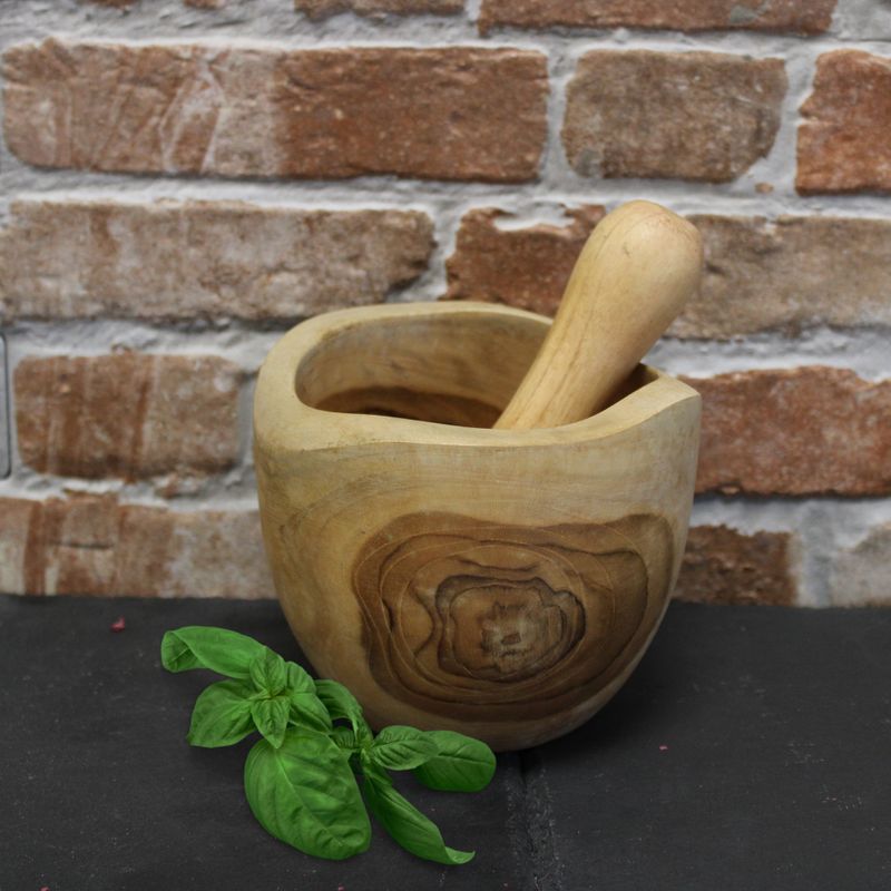 Ergo Teak Pestle & Mortar Med