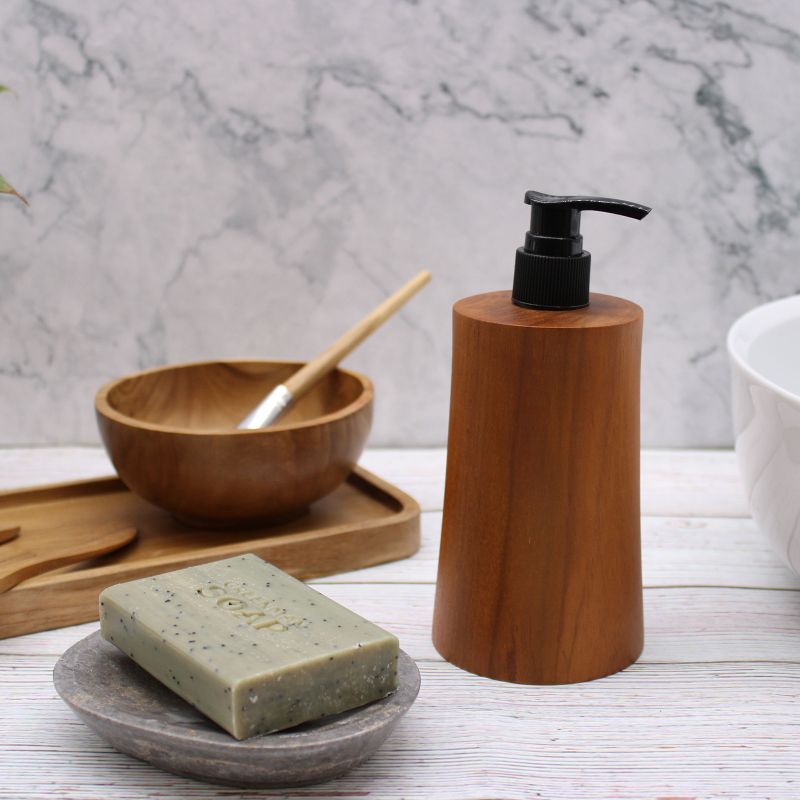 Natural Teakwood Soap Dispenser - Taper - 200ml