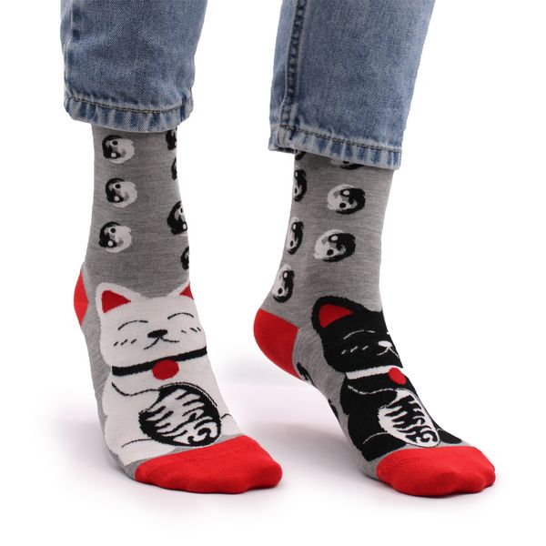 Hop Hare Bamboo Socks  - Lucky Cats S/M