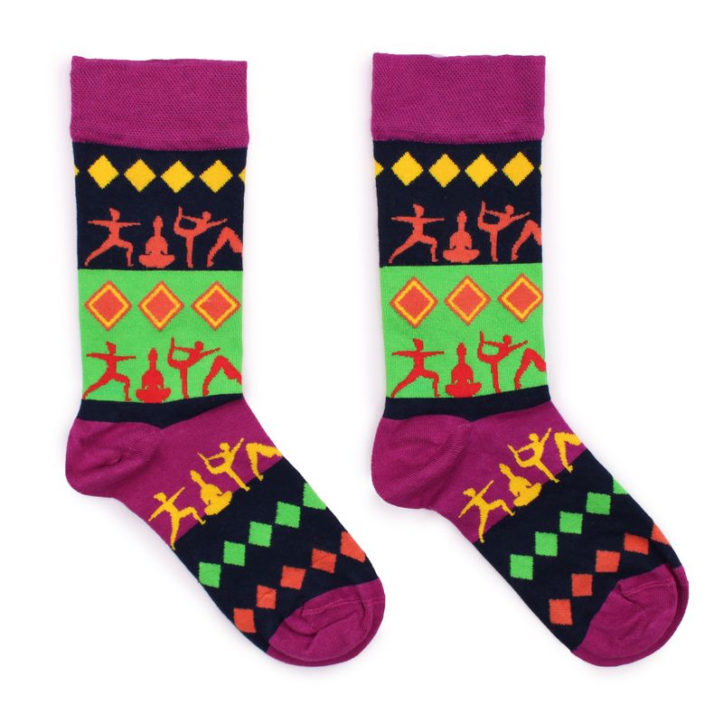 Hop Hare Bamboo Socks - Yoga Poses S/M
