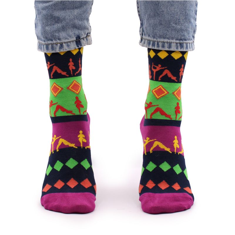Hop Hare Bamboo Socks - Yoga Poses S/M
