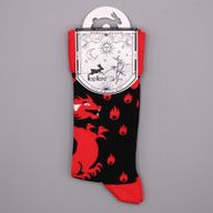 Hop Hare Bamboo Socks  - Red Dragons S/M