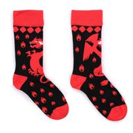 Hop Hare Bamboo Socks  - Red Dragons S/M
