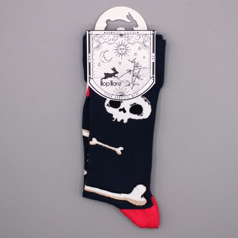 Hop Hare Bamboo Socks - Skulls and Bones S/M