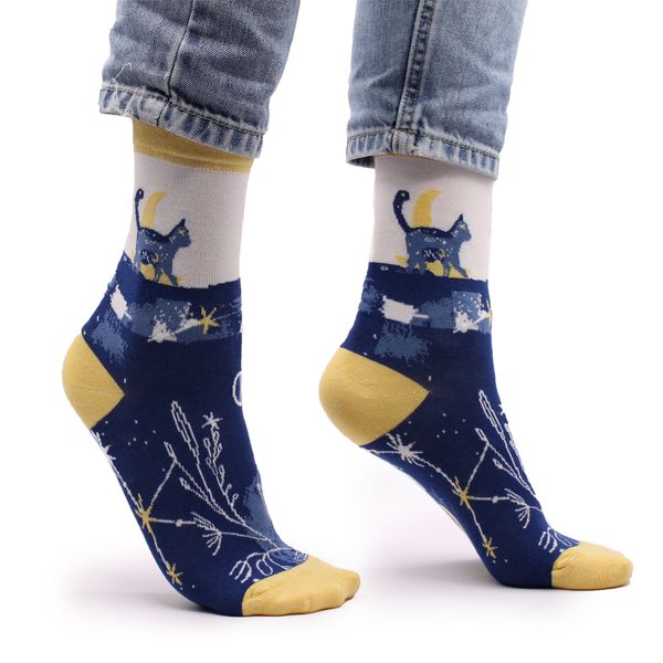 Hop Hare Bamboo Socks  - Midnight Cat S/M