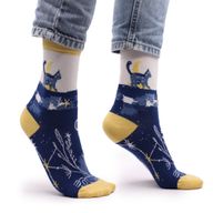 Hop Hare Bamboo Socks - Midnight Cat S/M