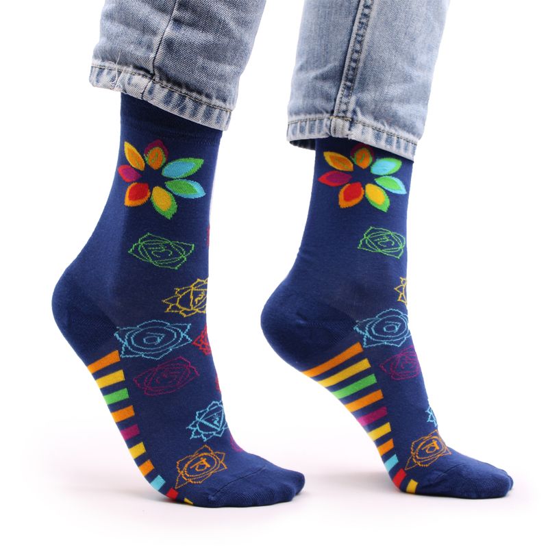 Hop Hare Bamboo Socks - Rainbow Chakra S/M