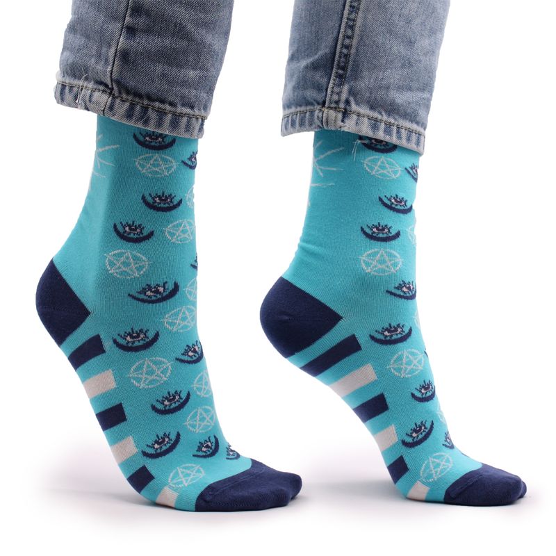 Hop Hare Bamboo Socks - Pentagram and Evil Eye S/M