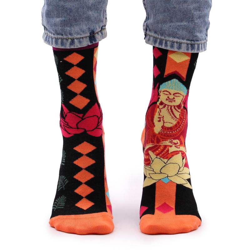 Hop Hare Bamboo Socks - Pink Buddha & Lotus S/M