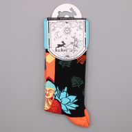 Hop Hare Bamboo Socks - Blue Buddha & Lotus S/M