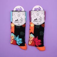 Hop Hare Bamboo Socks - Blue Buddha & Lotus S/M