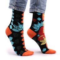 Hop Hare Bamboo Socks - Blue Buddha & Lotus S/M