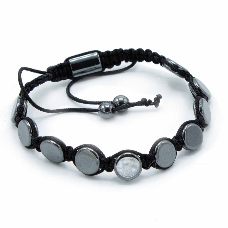 Magnetic Hematite Shamballa Bracelet - Round Flats