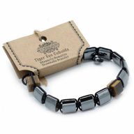 Magnetic Hematite Shamballa Bracelet -  Tiger Eye Cuboids