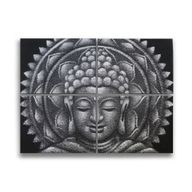 Grey Buddha Mandala Brocade Detail 30x40cm x 4
