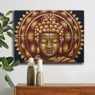 Gold Buddha Mandala Brocade Detail 30x40cm x 4