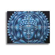 Blue Buddha Mandala Brocade Detail 30x40cm x 4