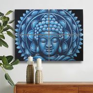 Blue Buddha Mandala Brocade Detail 30x40cm x 4