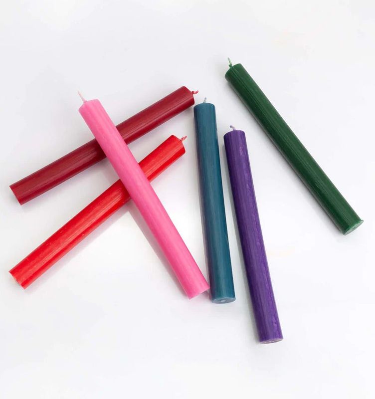 Bulk Solid Colour Dinner Candles - Rustic Purple